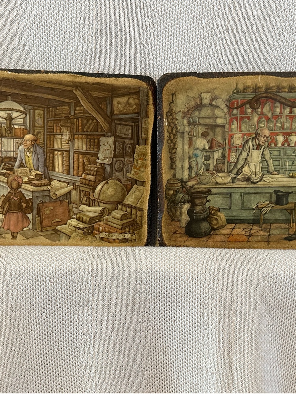 Vintage Illustrated Apothecary and Study Wall Plaques - Warm Brown Tones